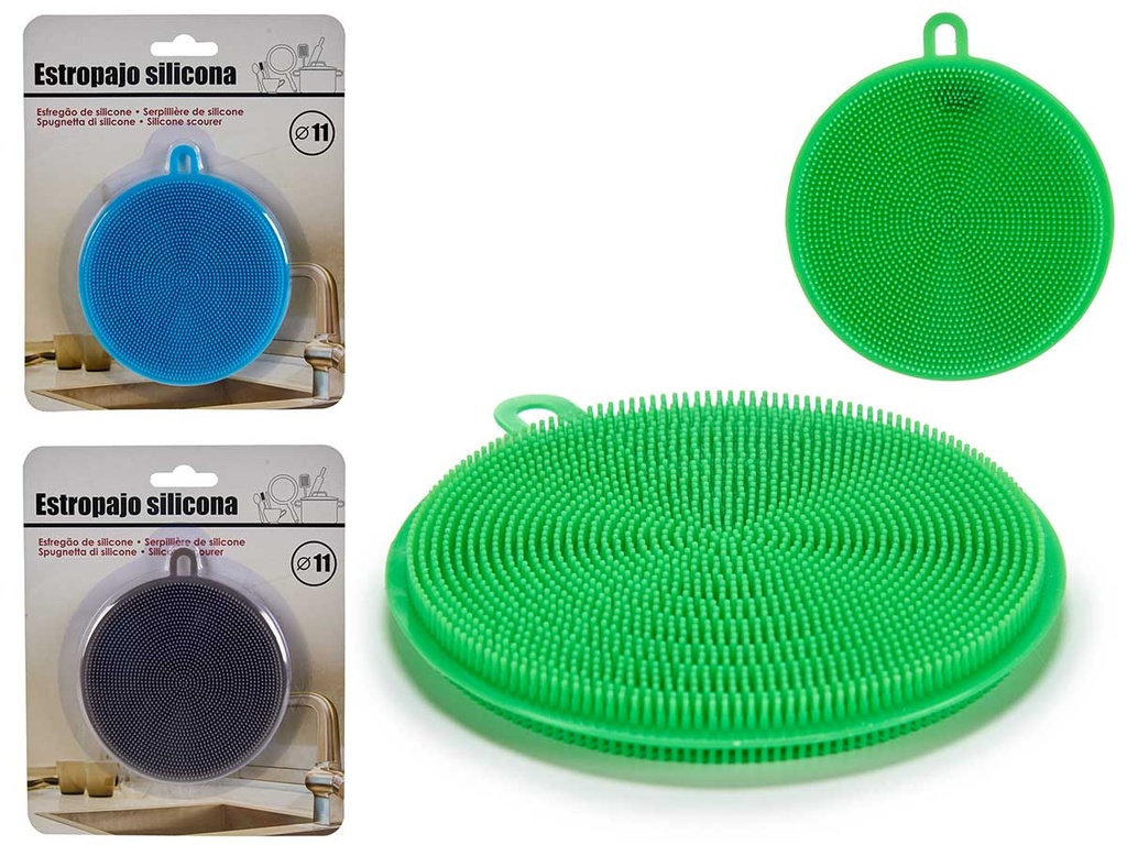 Estropajo silicona redondo mix 3 colores: limpieza efectiva y suave
