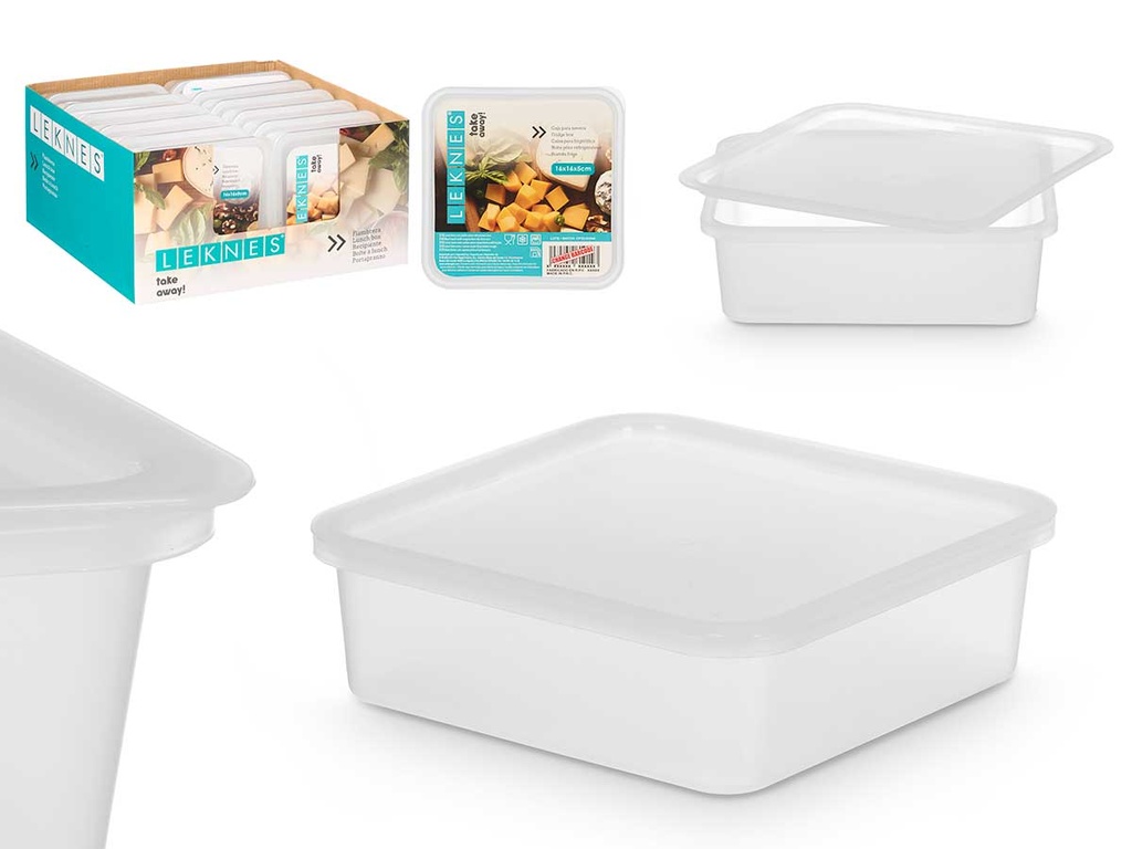 Fiambrera cuadrada 16x16cm: Ideal para llevar tus comidas frescas