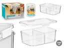 Fiambrera divisorio hermética blanca de 3.3L para alimentos frescos