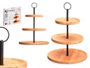 Frutero bambú 3 pisos con soporte metálico, ideal para tu cocina