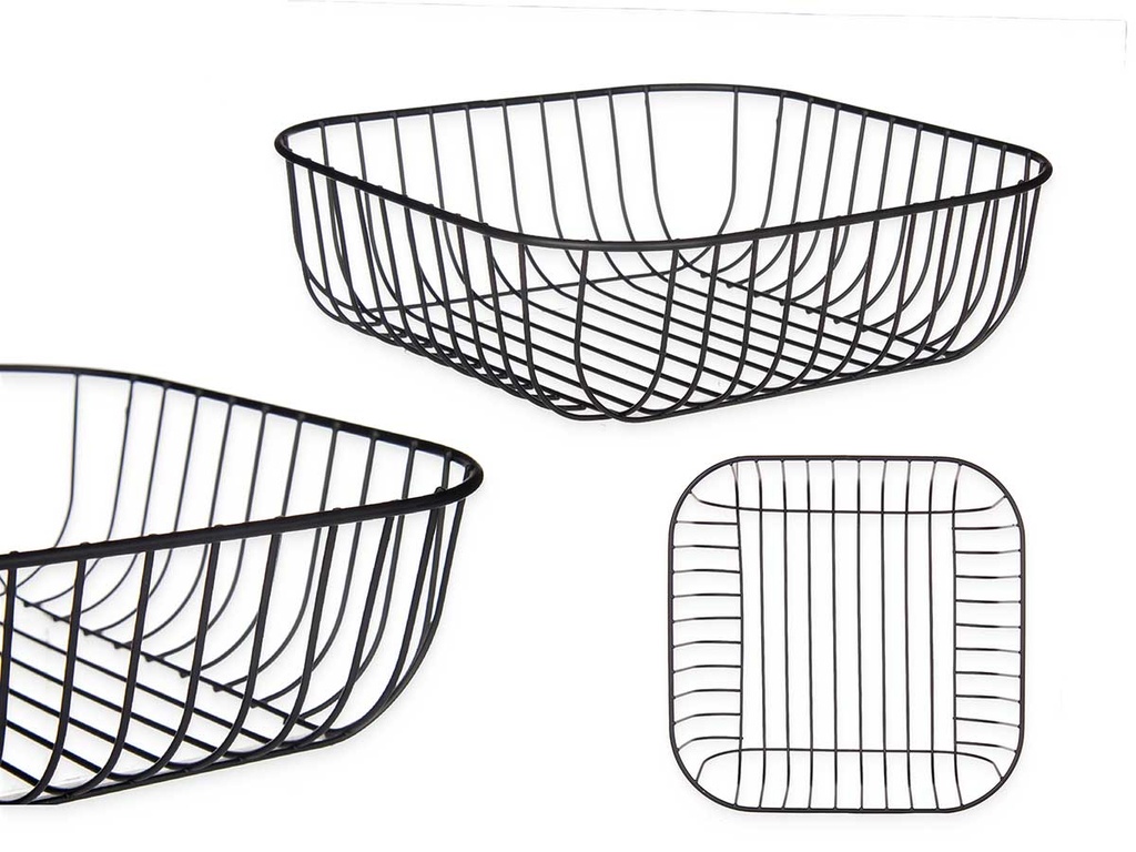 Frutero metal cuadrado negro: elegancia y modernidad para tu mesa