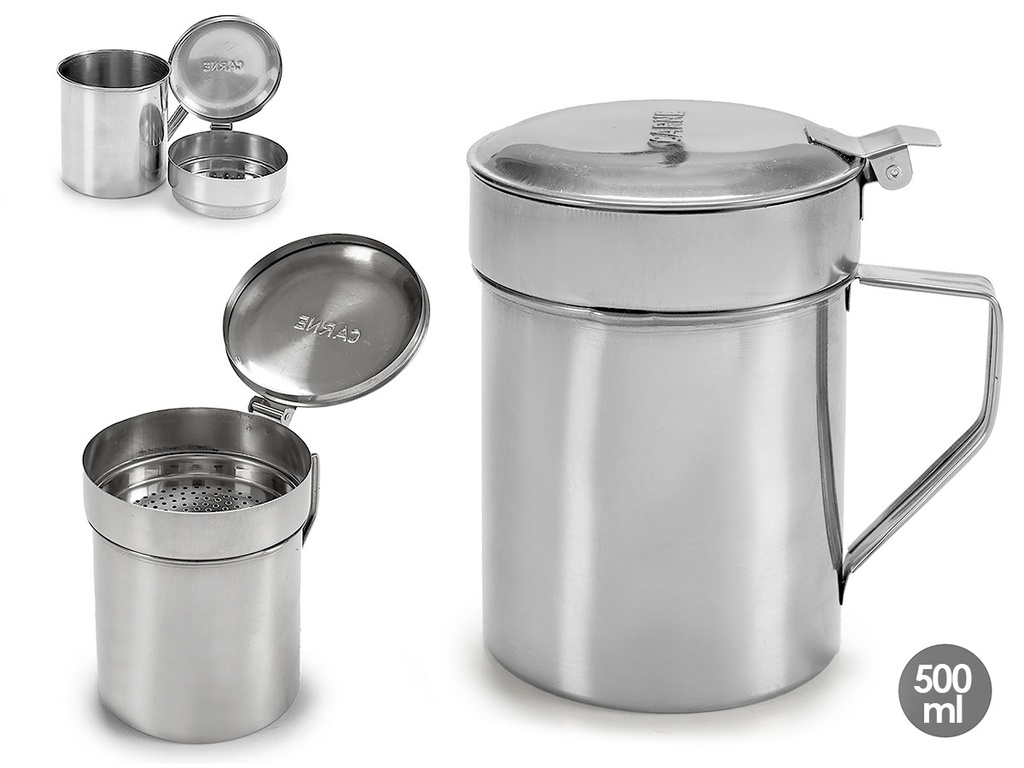 Grasera acero inox 500ml: Ideal para marinar y cocinar carne