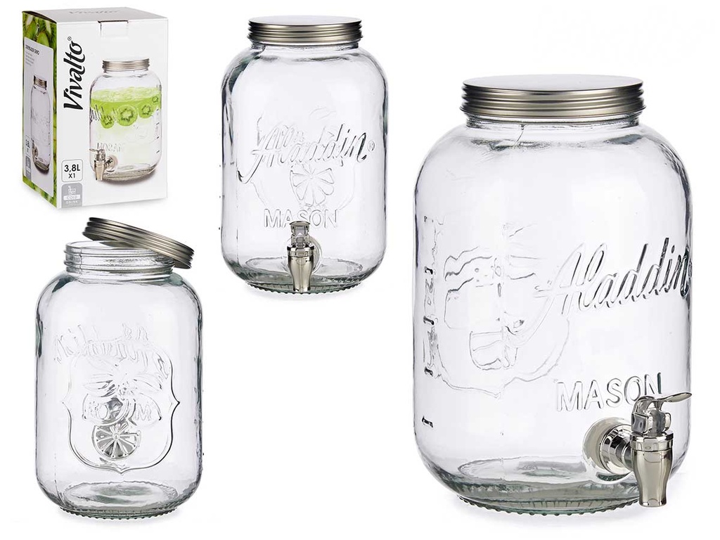 Jarra sin enfriador 3800ml plata: Capacidad ideal y diseño elegante
