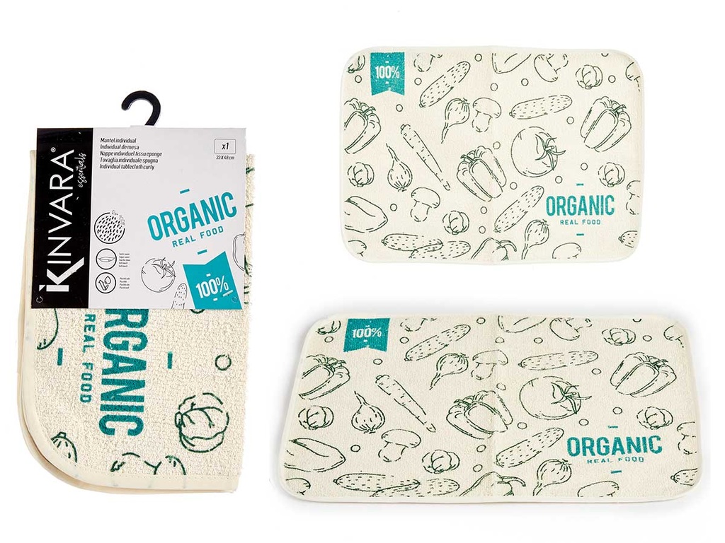Mantel individual rizo orgánico: Elegancia sostenible para tu mesa