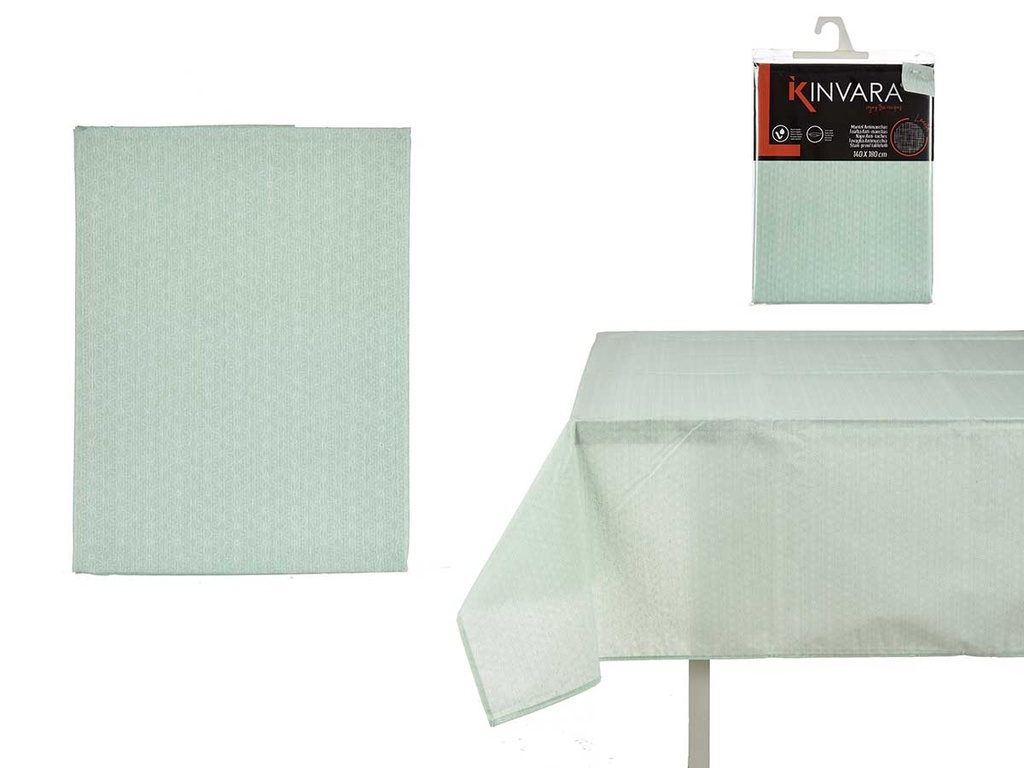 Mantel loneta antimanchas estrellado en menta - Elegancia y limpieza
