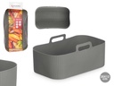 Molde rectangular freidora aire gris: cocina saludable y rápida