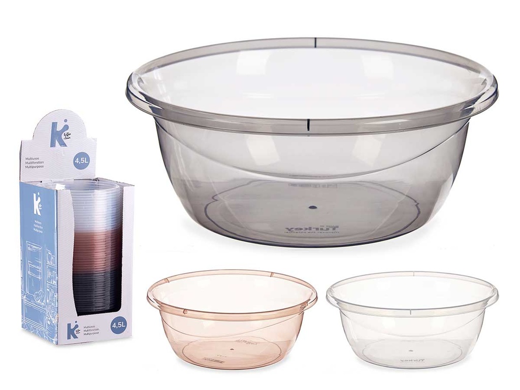 Multiuso plástico 4,5L transparente, ideal para organizar y almacenar