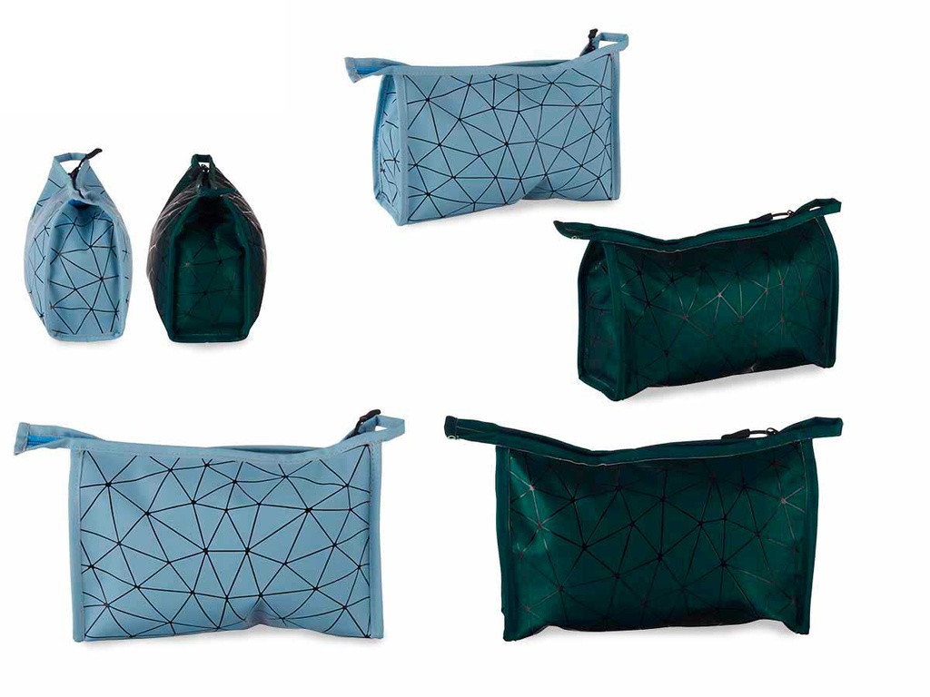 Neceser rectangular grande surtido en azul y verde: práctico y moderno
