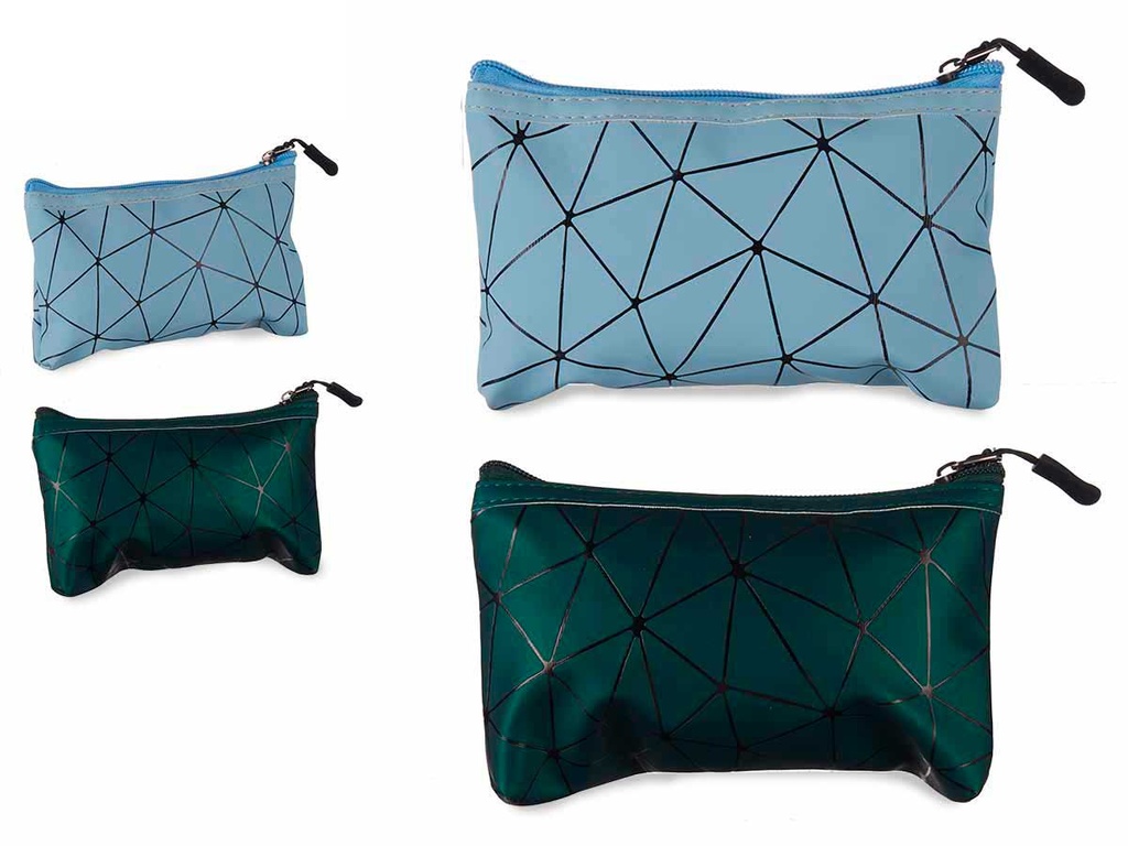 Neceser rectangular pequeño surtido azul y verde para unisex