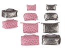 Neceser viaje surtido color plata y rosa: estilo y organización