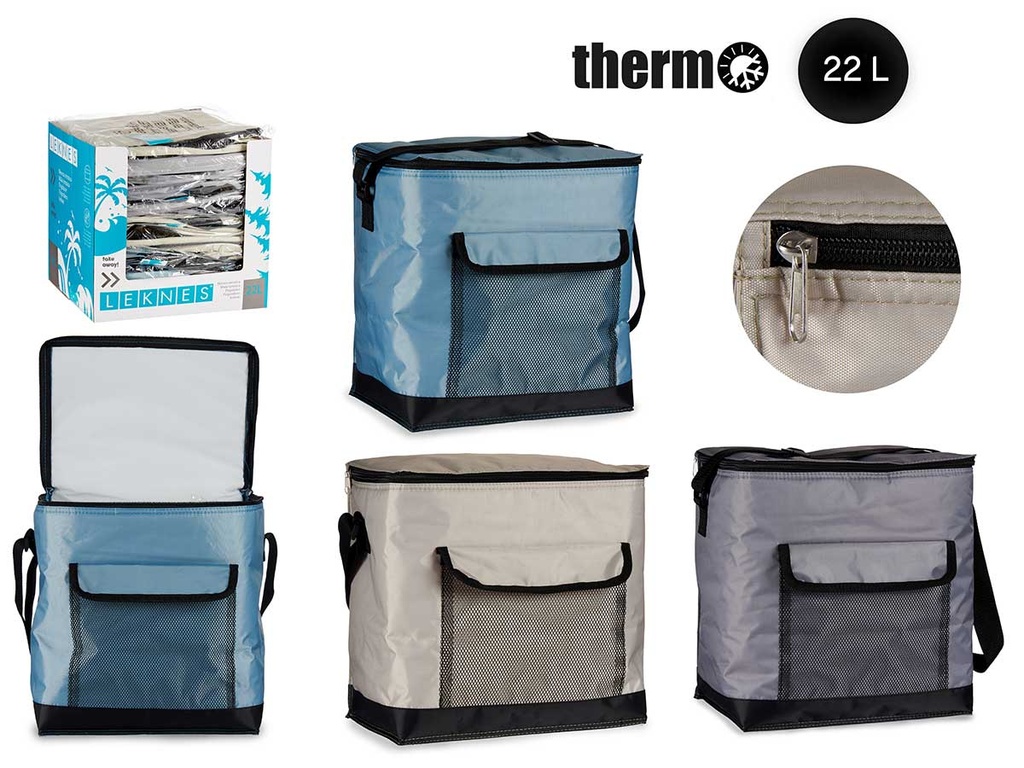 Nevera 22L con bolsillo exterior, ideal para tus picnic y pasteles