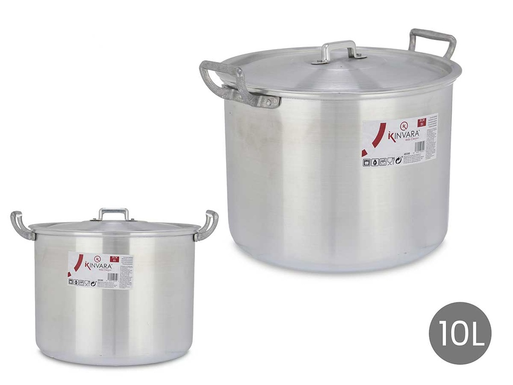 Olla de aluminio 26 cm 10 l: Ligera y eficiente para cocinar rápido