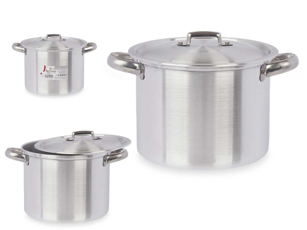 Olla de aluminio de 18 cm y 3 litros, ligera y resistente para cocinar