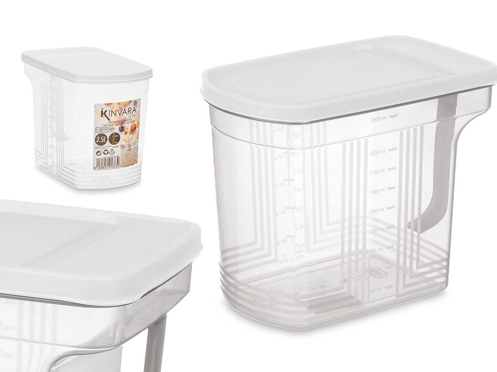 Organizador Asa 2,5 L Transparente Gris: Orden y Estilo en Casa