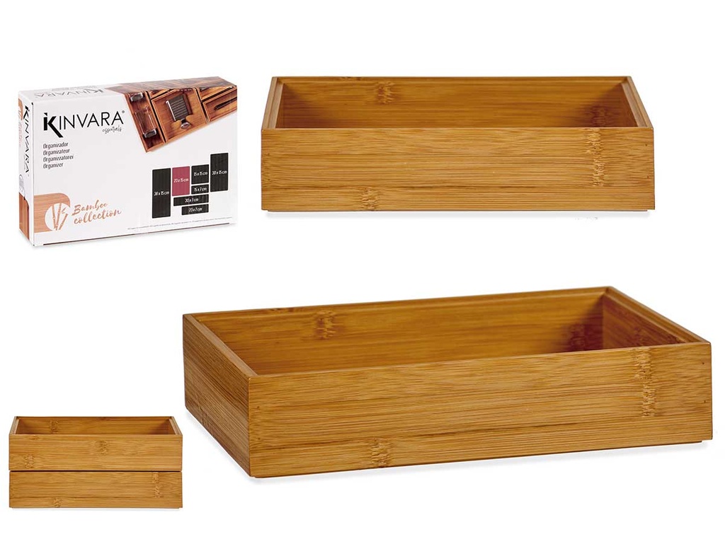 Organizador bambú apilable, ideal para maximizar tu espacio