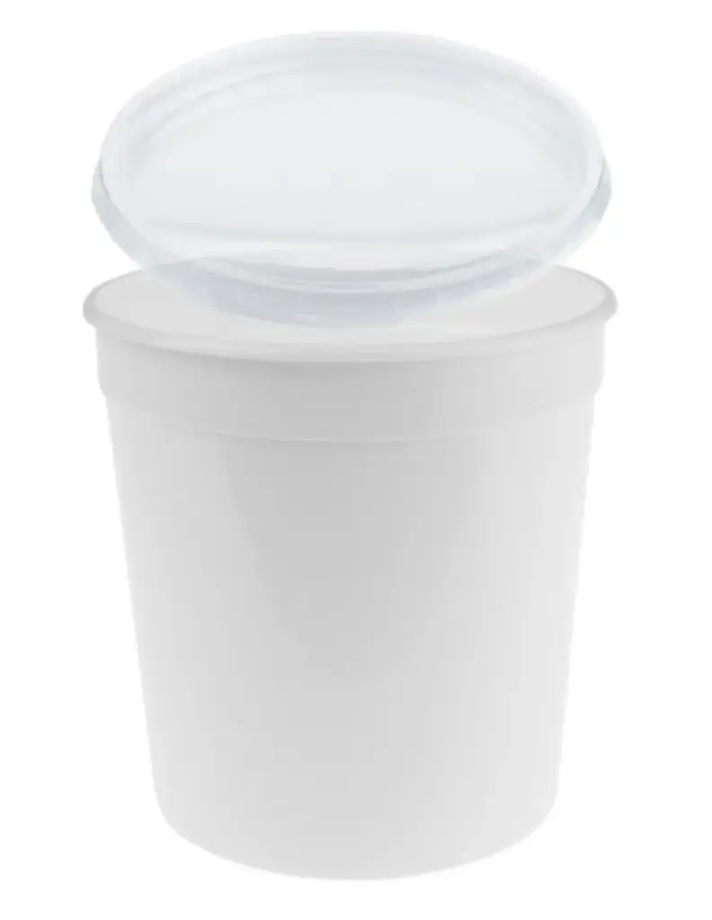Pack Tarrina Redonda Blanca PP 1000 + Tapa