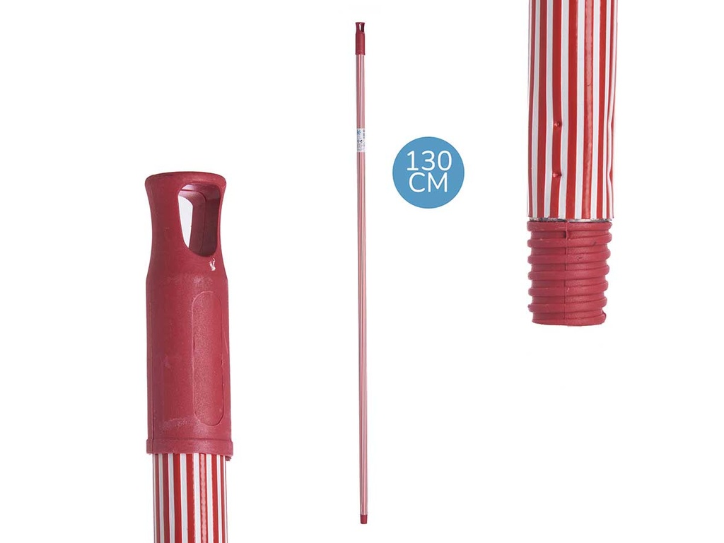 Palo metal rayas, 130 cm de elegancia en color rojo vibrante