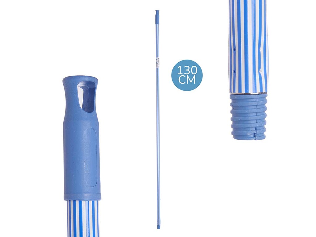 Palo metal rayas: 130 cm de estilo y durabilidad en azul