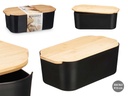 Panera negra con tapa de bambú 4,5L: Elegancia y frescura garantizada