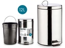 Papelera 12l acero inoxidable con pedal: elegancia y comodidad