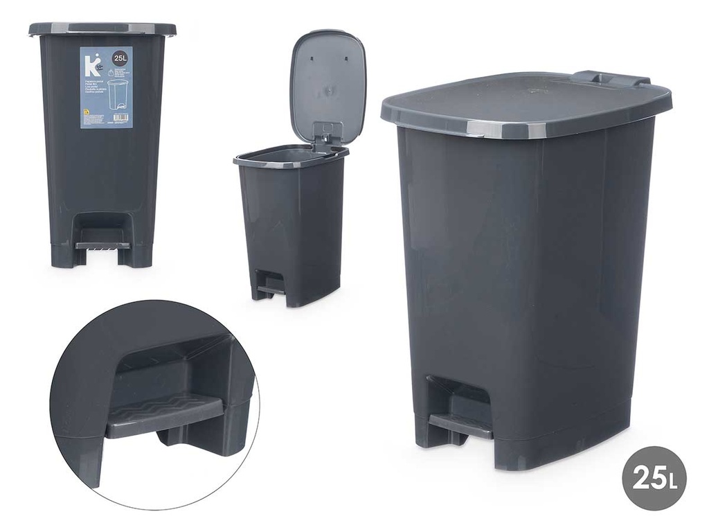 Papelera 25l pedal antracita: Elegancia y comodidad para tu hogar