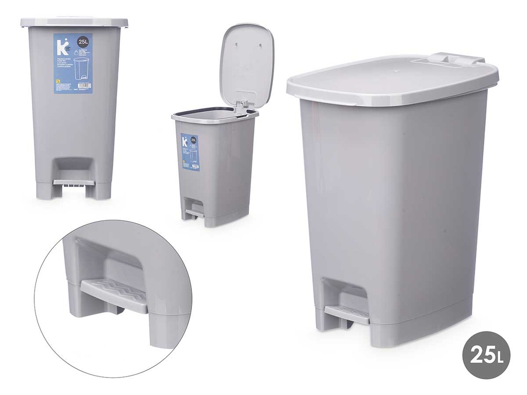 Papelera 25l pedal gris: Práctica y elegante para tu hogar
