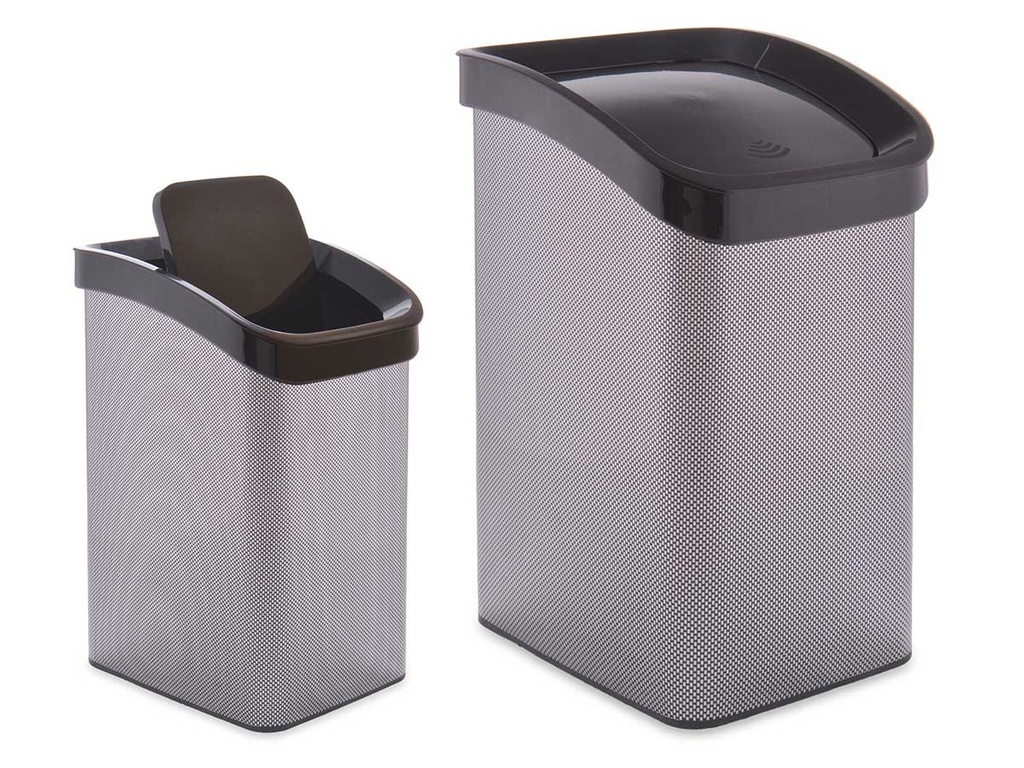 Papelera basculante de fibra de carbono 12L: estilo y practicidad