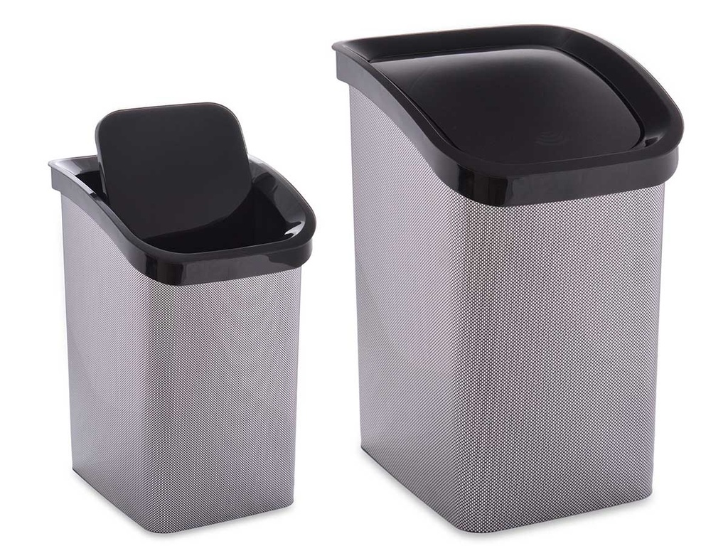 Papelera de plástico basculante, elegante y funcional