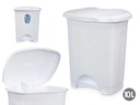 Papelera pedal plástico 10L blanca: limpieza sin esfuerzo diario