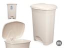 Papelera pedal plástico 50L beige: comodidad y limpieza aseguradas