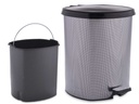 Papelera plástico pedal fibra de carbono 6l, estilo y funcionalidad