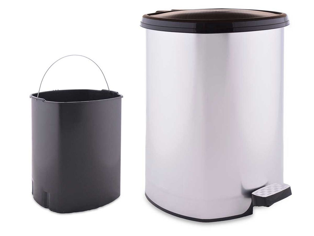 Papelera plástico pedal plateada 20l: limpieza y estilo en tu hogar