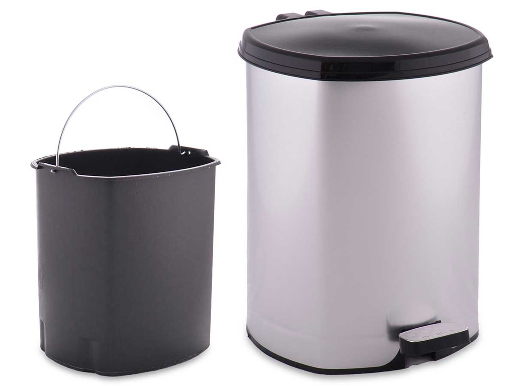 Papelera plástico pedal plateada 6l: Elegancia y comodidad en tu hogar