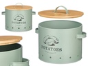 Patatero tapa bambú verde menta: Elegancia funcional para tu cocina
