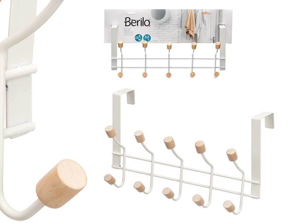 Percha 10 pomos puerta blanca: Elegancia y orden para tu hogar