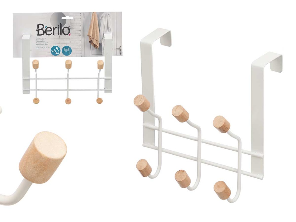 Percha 6 pomos puerta blanca: estilo y organización en tu hogar