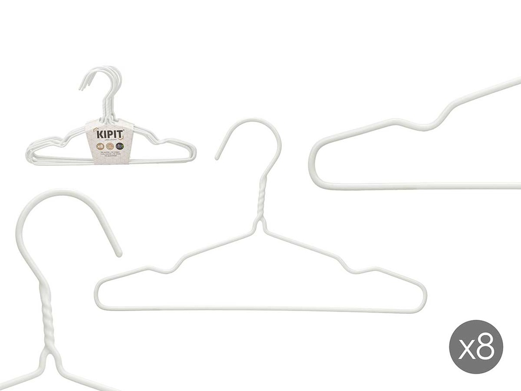 Perchas Infantiles Metálicas con Silicona Blanca - Organiza tu Ropa
