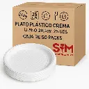 Plato Plástico Crema Llano 20,5cm