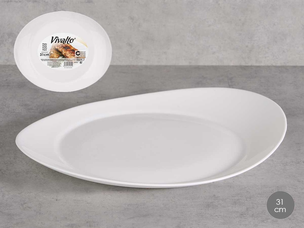 Plato carne opal ovalado 31cm: Elegancia y resistencia para tu mesa