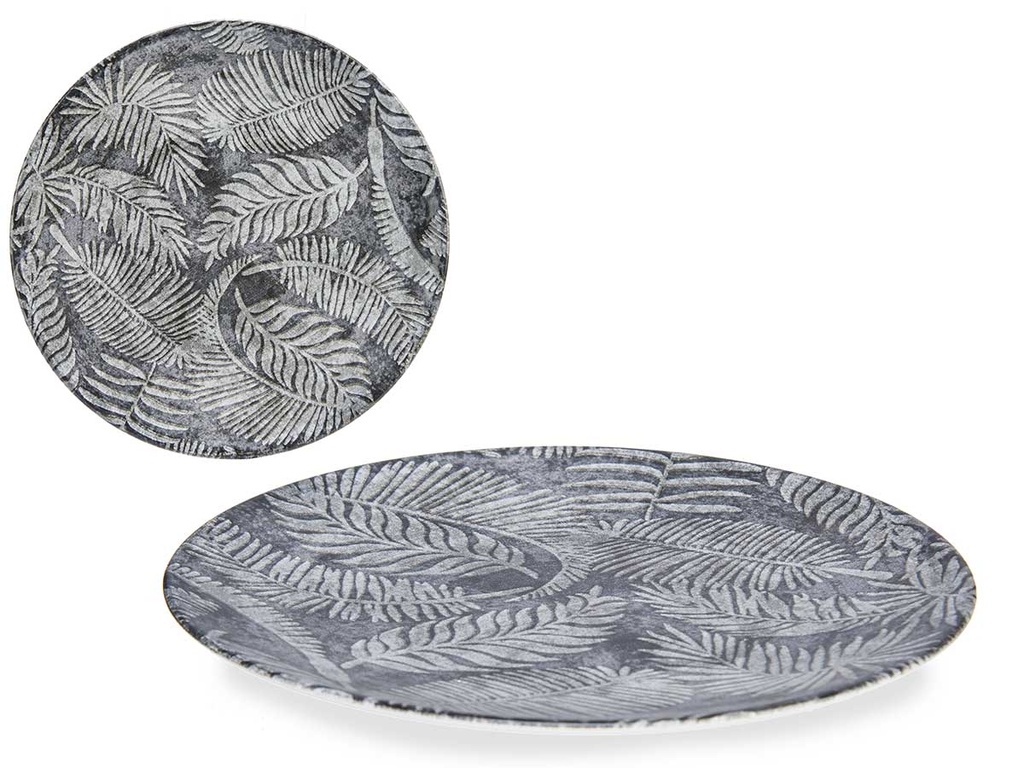 Plato de porcelana llano de 26 cm, elegante diseño en hoja