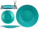 Plato de vidrio turquesa de 27 cm: Elegancia y estilo en tu mesa