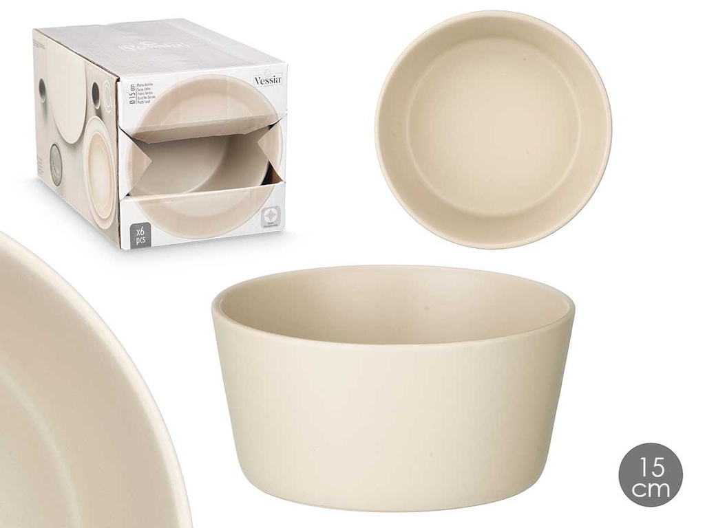 Plato hondo 15 cm liso beige: Elegancia y versatilidad en tu mesa