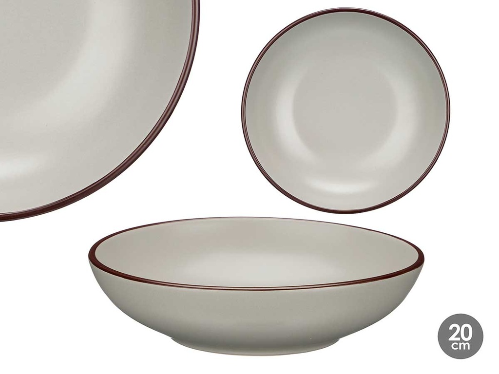 Plato hondo 20 cm gris: Elegancia y funcionalidad en tu mesa