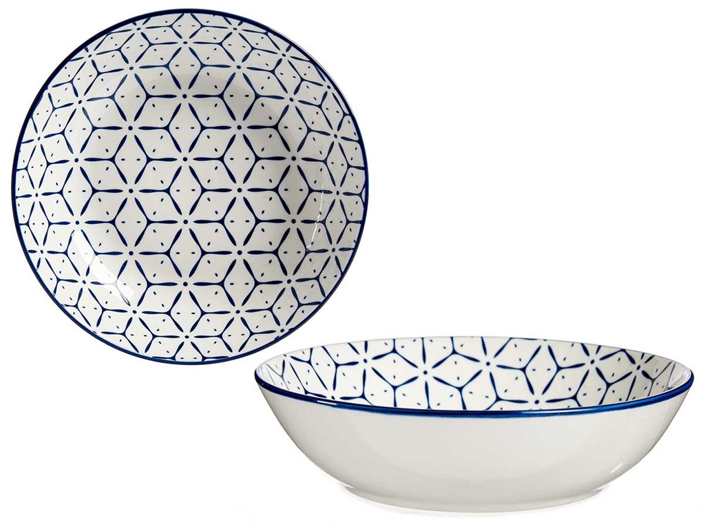 Plato hondo 20cm griego azul: Elegancia y funcionalidad en tu mesa