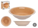 Plato hondo de gres beige con borde: elegante y funcional