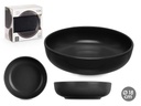 Plato hondo de gres negro, elegante y funcional para tus comidas