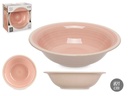 Plato hondo de gres rosa con borde elegante para cualquier ocasión