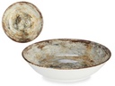 Plato hondo de porcelana marrón piedra: elegancia garantizada