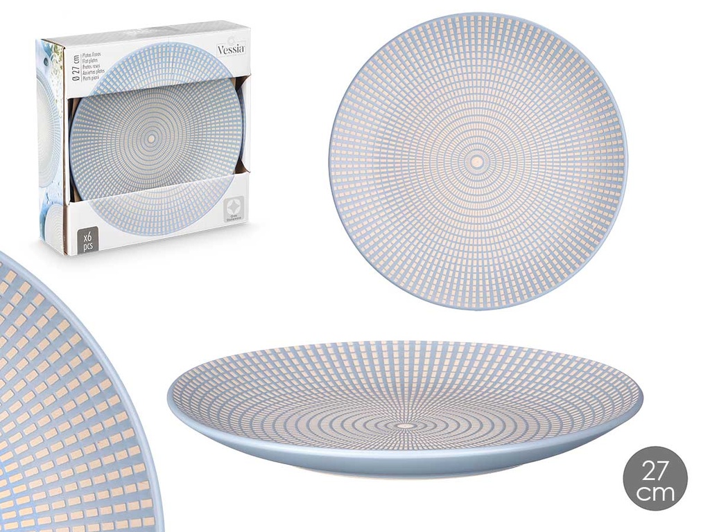Plato llano 27 cm grabado azul: Elegancia y estilo en tu mesa