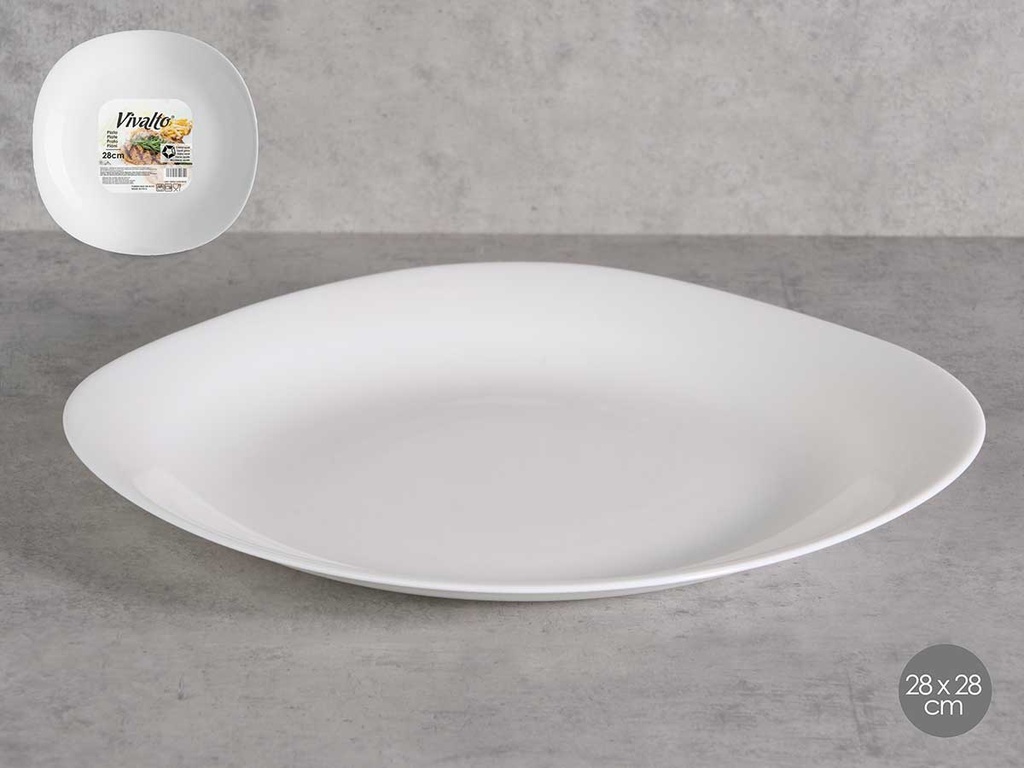 Plato llano cuadrado opal: elegancia y durabilidad para tu mesa